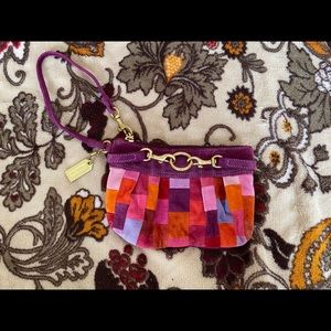 Coach patchwork buckle wristlet
